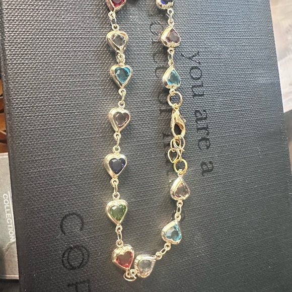 Jewelry - Gold Multi-Color Heart Charm Necklace